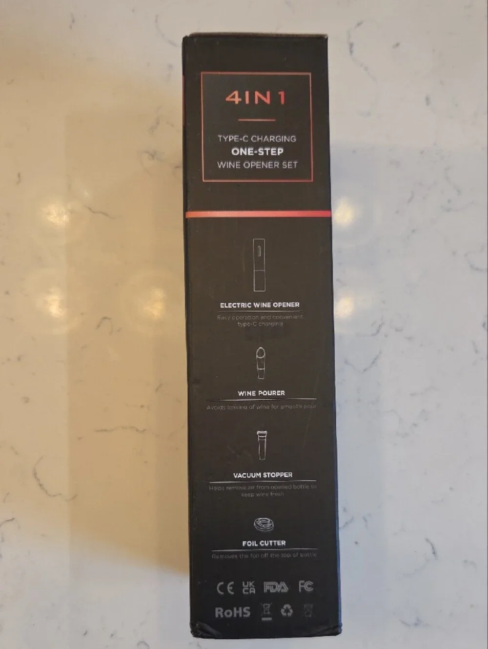 Rechargeable Tebikin Electric Wine Opener Set - Black